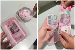 Ditolak mesin saat setor tunai, ternyata duit Rp100 ribu ini dicelupkan air langsung luntur dan pudar