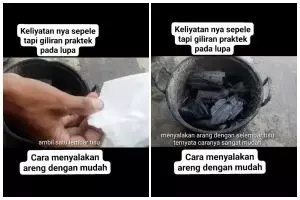 Arang susah nyala? Coba cara pakai tisu dan jelantah ini, dijamin nggak bikin kesel