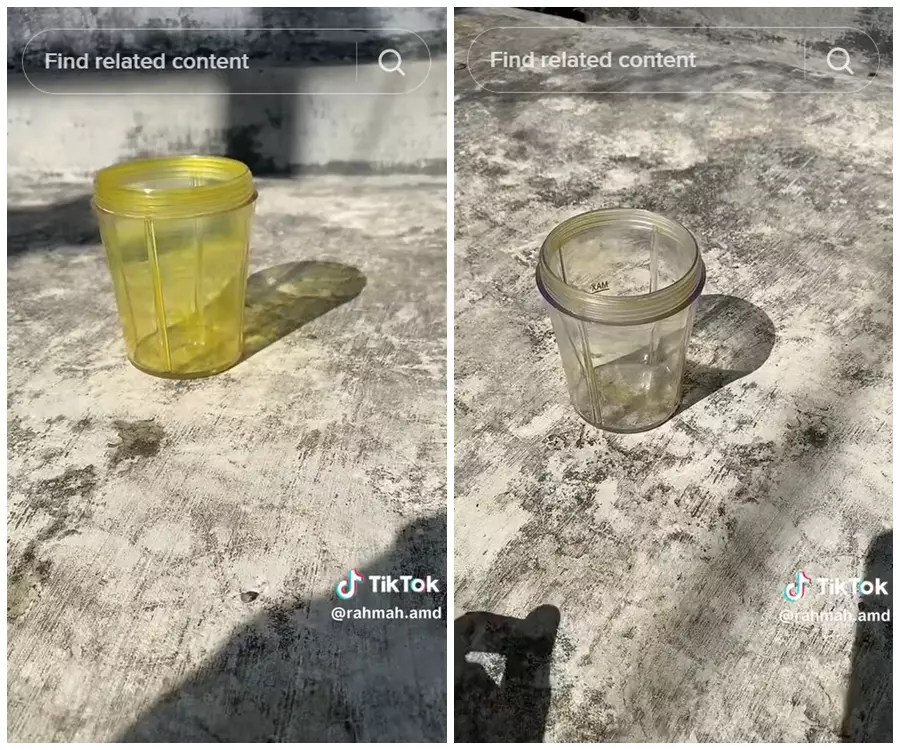 cara membersihkan noda kunyit modal Rp0 © TikTok