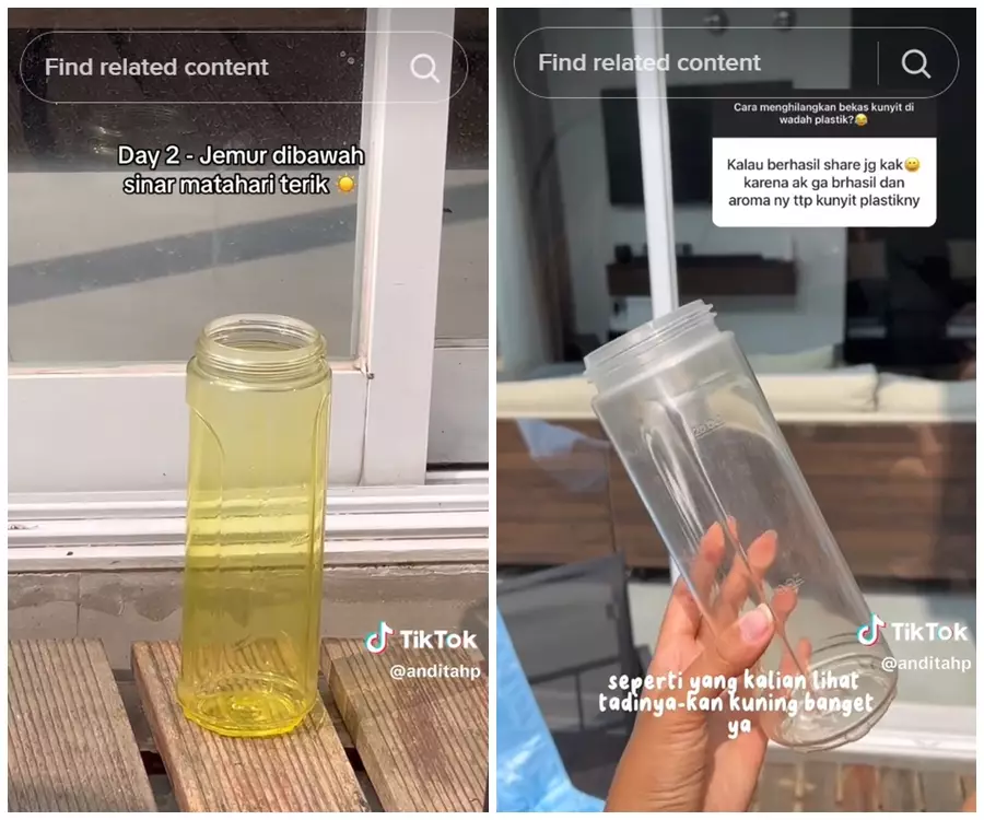 cara membersihkan noda kunyit modal Rp0 © TikTok