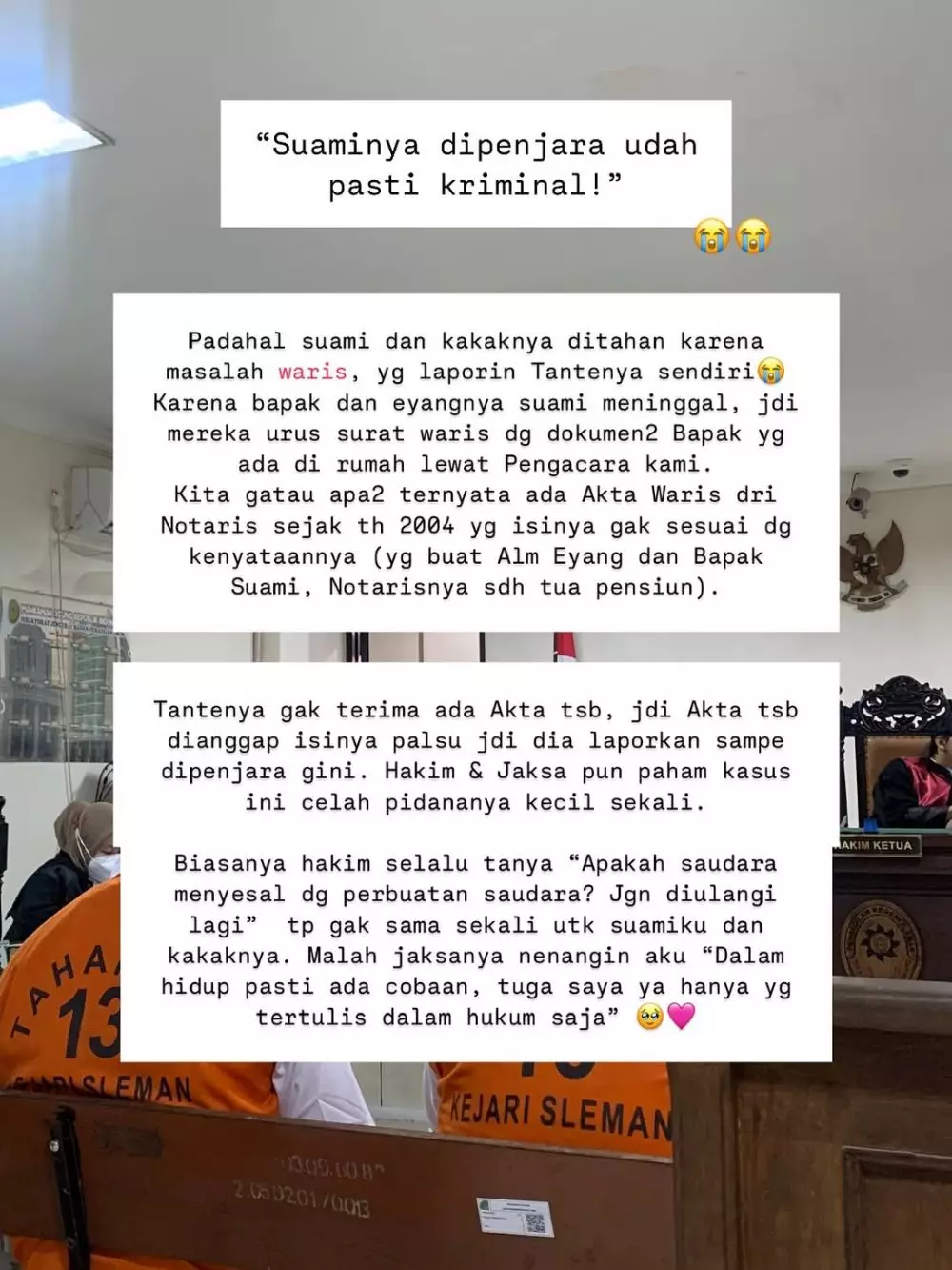 wanita asal Yogyakarta dicibir suaminya di penjara © Instagram