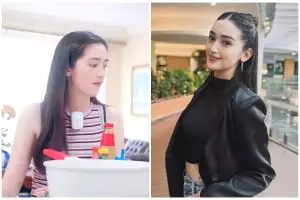 Segaris dengan ruang TV, begini 8 cara Ranty Maria menata dapur penuh perabotan