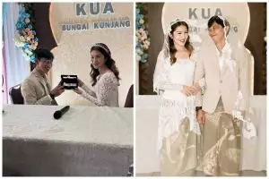 Hanya digelar sederhana di KUA, ini 9 potret akad nikah Yono Bakrie dan Vini Caroline