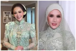 Sama-sama pakai smokey eyes, 7 beda gaya makeup Maia Estianty & Mulan Jameela di pernikahan Al Ghazali