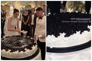 Penampakan kue pernikahan Al Ghazali & Alyssa Daguise yang lagi tren jadi wedding cake, tertarik coba?