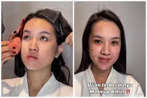 Transformasi makeup cewek berjerawat ini hasilnya natural nggak dempul, sang MUA bagikan triknya