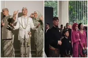 6 Potret detail gaya Mulan Jameela bersanding dengan suami di ngunduh mantu, menyala berkebaya fuchsia
