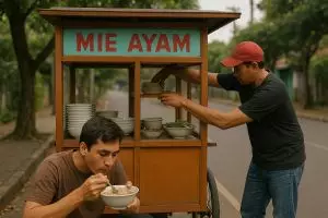 Cara membuat mie ayam sederhana ala kaki lima, lengkap dengan minyak ayam dan sambal