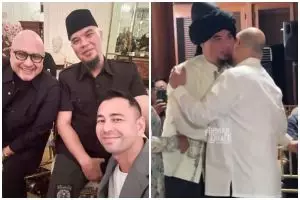 Sebut suami Maia Estianty terbaik, 7 potret akrab Ahmad Dhani dan Irwan Mussry di nikahan Al Ghazali