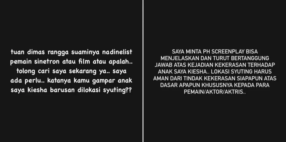 Dimas Anggara diduga tampar Kiesha Alvaro anak Pasha Ungu  © 2025 Instagram