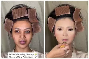 Perubahannya bikin melongo, transformasi cewek sawo matang dirias ini hasilnya mirip Maia Estianty