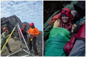 7 Potret tim relawan tidur di tebing curam Rinjani demi evakuasi Juliana Marins, dipuji netizen Brasil