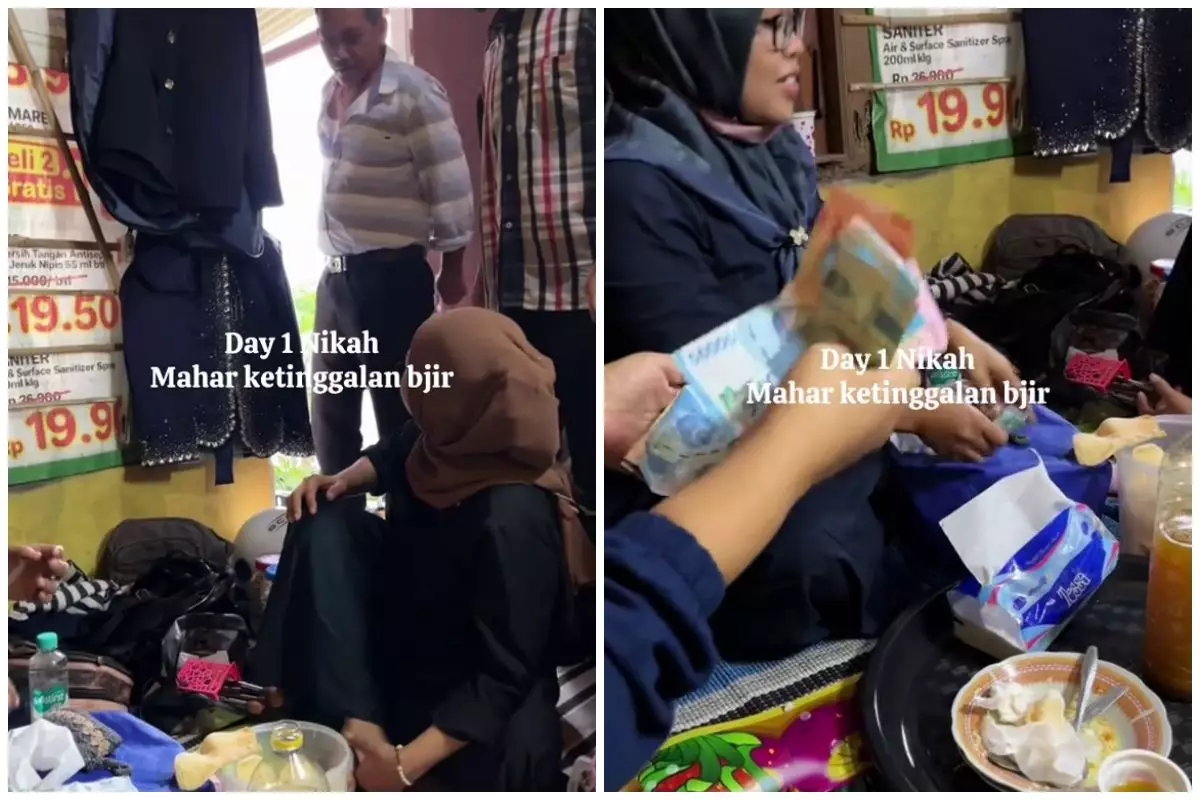 Pengantin pria lupa membawa mahar di hari pernikahan, aksi dibantu patungan rame-rame ini bikin ngakak