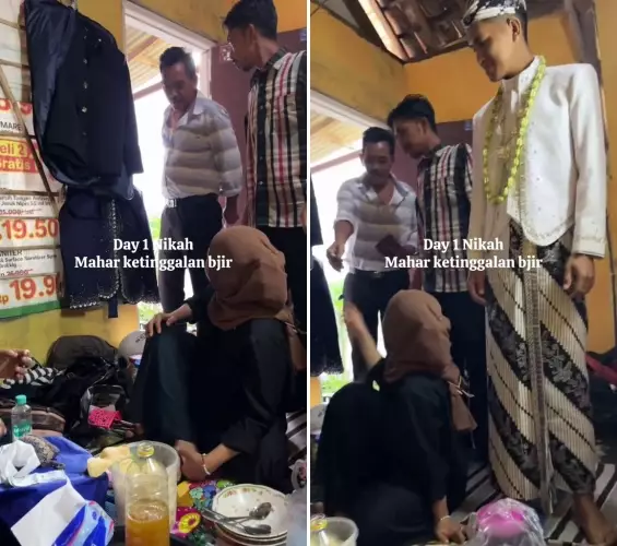 Pengantin pria lupa bawa mahar akhirnya patungan © 2025 TikTok Pengantin pria lupa bawa mahar akhirnya patungan © 2025 TikTok