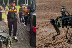 Bisa bantu damkar sampai militer, ini canggihnya robot anjing viral di persiapan HUT Polri