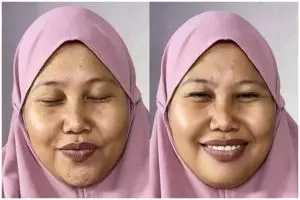 Transformasi wanita berwajah bulat dan lebar dimakeup jadi flawless, auto jadi idaman pria