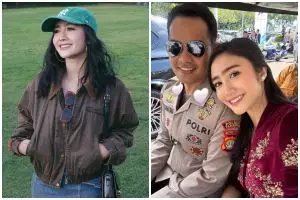 7 Potret Febby Rastanti hadiri HUT Bhayangkara ke-79, gayanya simpel tapi berkelas