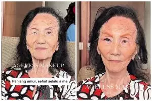 MUA ini sukses ubah wajah keriput seorang nenek jadi tampak muda lagi dengan ageless makeup tren