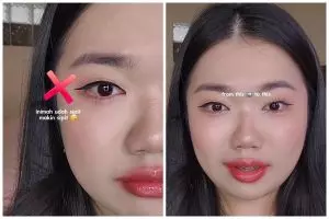 Trik pakai eyeliner supaya garisnya cepat nge-set dan tak mudah bleber, cukup tambah 1 produk makeup