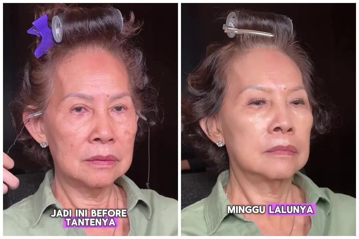 Merias nenek usia 80 tahun, MUA ini berhasil bikin tampilannya jadi fresh bak 20 tahun lebih muda