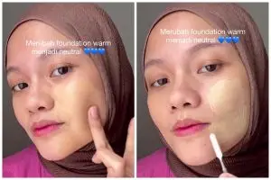 Salah shade complexion? Trik mengubah foundation warm jadi neutral ini bikin lebih menyatu di kulit