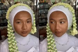 Hidung dan bibir auto mengecil, transformasi wanita dimakeup jadi pengantin Sunda ini bikin melongo