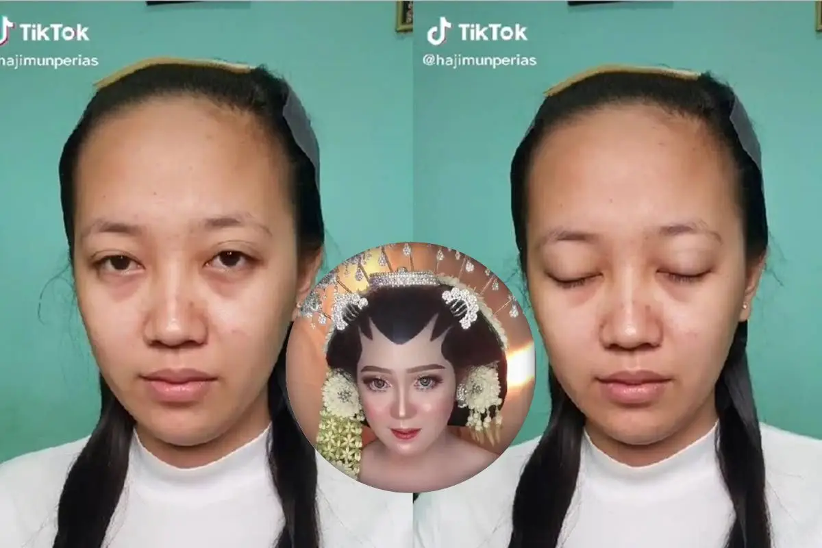 Transformasi pengantin adat Jawa Dodotan dimakeup MUA dengan look Korea, hasilnya manglingi bak barbie
