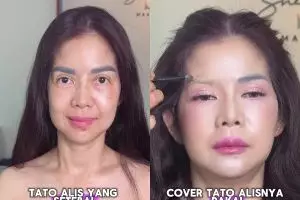 Tato alis hitam bikin wajah tampak galak, transformasi wanita usai dirias ini auto jadi lebih anggun
