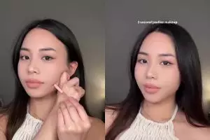 Praktis tanpa kuas, begini trik bikin kontur dagu agar hasilnya tirus berbentuk V-shape