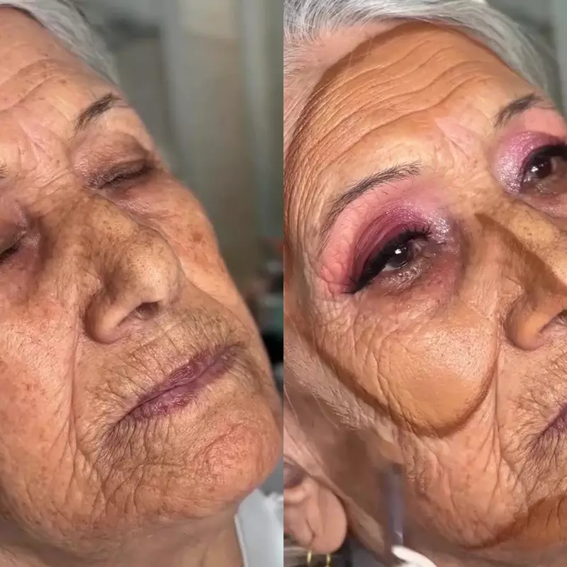 Tak pakai facelift tape, transformasi makeup wanita paruh baya dirias pinkish ini hasilnya menawan