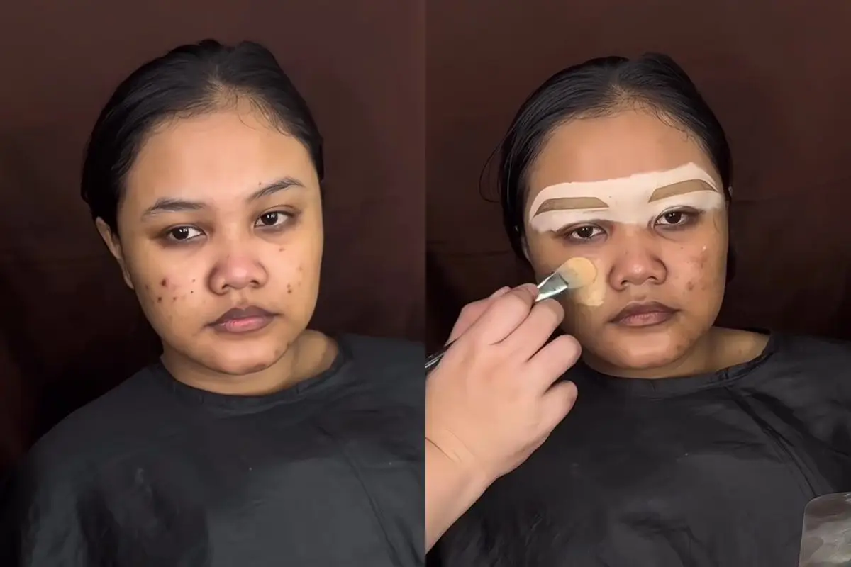 MUA ini rias cewek berwajah bulat dengan makeup soft glam saat lamaran, hasilnya bak boneka Barbie