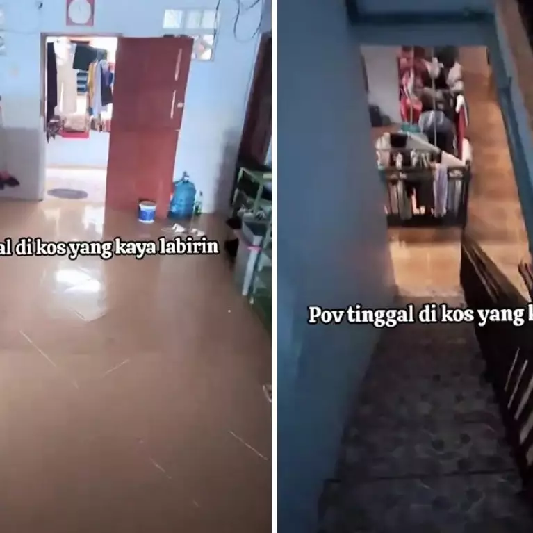 Wanita ini spill penampakan kosnya yang punya banyak tangga, 9 potretnya bak labirin bikin pusing