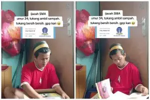 Bekerja sebagai tukang sampah, pria berusia 34 tahun putuskan untuk kuliah hukum ini tuai pujian