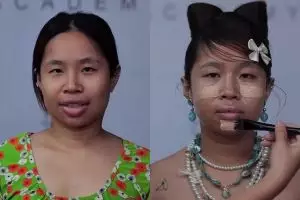 Wajah bulat dan hidung jambu, transformasi cewek dirias soft glam ala Korea ini endingnya bak idol