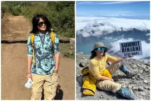 Usia 62 tahun masih kuat mendaki, ini 9 potret Atiek CB berhasil naik ke puncak gunung Rinjani