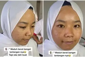 Request jadi pengantin hijab ala Barbie oleh MUA, hasil transformasi makeup ini dikira beda orang