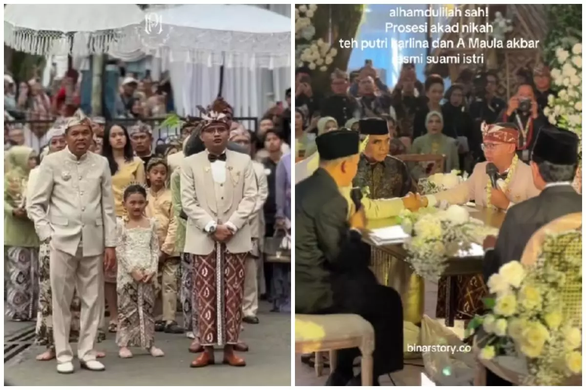 9 Potret akad nikah Maula Akbar putra Dedi Mulyadi dan Putri Karlina, mahar 99 pohon dan emas 90 gram