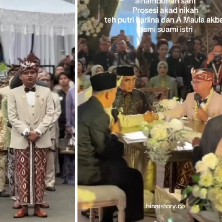 9 Potret akad nikah Maula Akbar putra Dedi Mulyadi dan Putri Karlina, mahar 99 pohon dan emas 90 gram