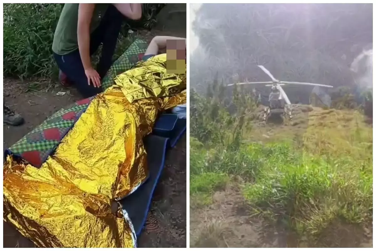 Turis asal Swiss jatuh di Gunung Rinjani alami patah tulang dan pendarahan, sempat kesulitan evakuasi