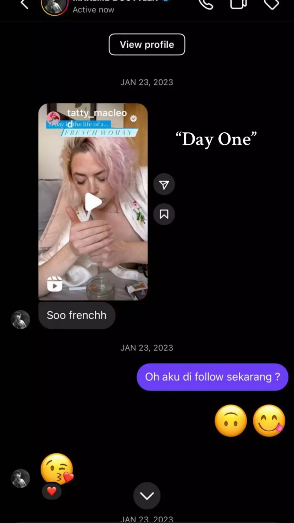 chat awal kedekatan Maxime Bouttier ke Luna Maya © TikTok chat awal kedekatan Maxime Bouttier ke Luna Maya © TikTok