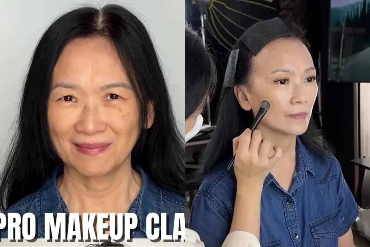 Kelopak mata mulai kendur, transformasi ibu-ibu dirias smokey eye ini endingnya bak bintang model