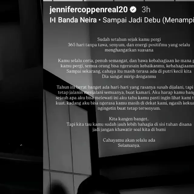 Jennifer Coppen kenang Dali Wassink setahun usai kepergiannya, ungkap kangen banget