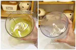 Noda kuning di gelas chopper bikin ganggu? Ini trik membersihkannya agar bening lagi tanpa pasta gigi