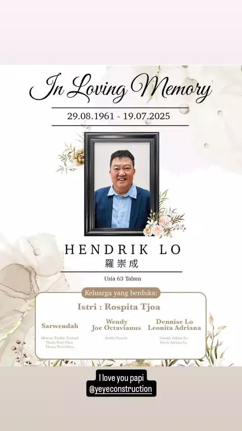 Kabar duka, ayah Sarwendah meninggal dunia di usia 63 tahun © 2025 brilio.net