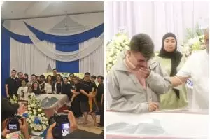 9 Potret momen persemayaman ayah Sarwendah, Ruben Onsu tak kuasa menahan tangis