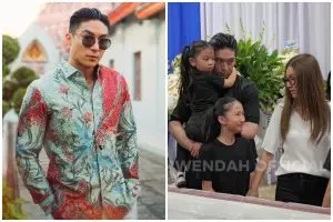 Jadi penguat saat ayah meninggal, 9 potret Giorgio Antonio setia dampingi Sarwendah di rumah duka