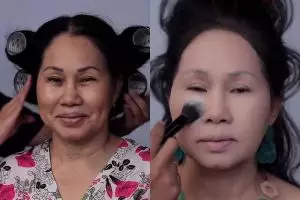 Definisi makeup bikin wajah fresh, transformasi ibu-ibu dirias soft ini auto tampil muda lagi bak ABG 