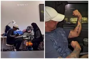 9 Potret Clara Shinta temani calon suami buat tato sebelum jadi mualaf, ukir nama sang artis di lengan