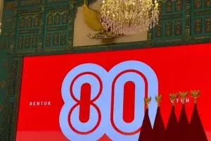 Prabowo luncurkan logo dan tema HUT ke-80 RI apa arti desain angka 8 dan 0 tak terputus?