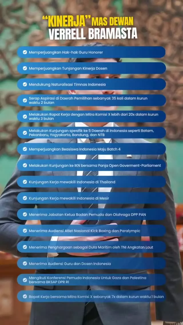 Hasil kinerja Verrell Bramasta selama jadi pejabat © 2025 brilio.net